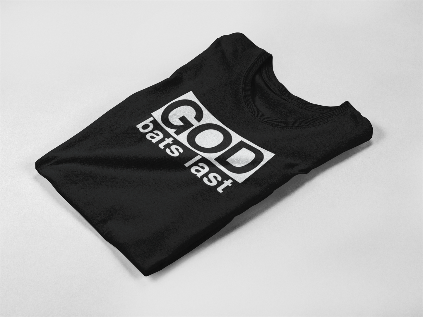 God bats last t-shirt - Black on White